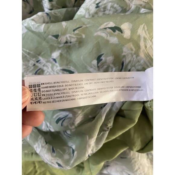 En Saison Green Floral Print Midi Dress Cottagecore Romantic Green Sz S B31 - Picture 8 of 8